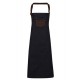 FARTUCH Division Waxed Look Denim Bib Apron With Faux Leather